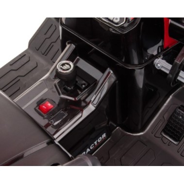 Ηλεκτροκίνητο παιδικό τρακτέρ 24v με οροφή τρέιλερ και χειροκίνητο εκσκαφέα σε κόκκινο