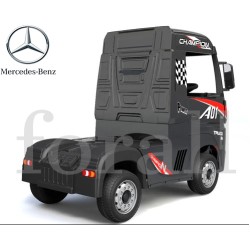 Ηλεκτροκίνητο Παιδικό Φορτηγό Mercedes Benz Actros Licensed 12V με Δερμάτινο Κάθισμα και Λάστιχα Τύπου Αυτοκινήτου μαύρο