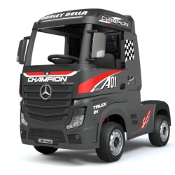 Ηλεκτροκίνητο Παιδικό Φορτηγό Mercedes Benz Actros Licensed 12V με Δερμάτινο Κάθισμα και Λάστιχα Τύπου Αυτοκινήτου μαύρο