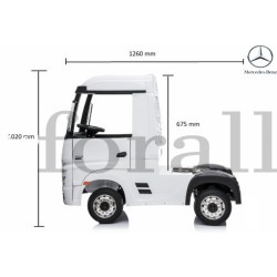 Ηλεκτροκίνητο Παιδικό Φορτηγό Mercedes Benz Actros Licensed 12V με Δερμάτινο Κάθισμα και Λάστιχα Τύπου Αυτοκινήτου Λευκό 