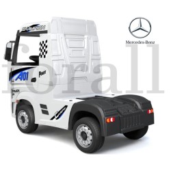 Ηλεκτροκίνητο Παιδικό Φορτηγό Mercedes Benz Actros Licensed 12V με Δερμάτινο Κάθισμα και Λάστιχα Τύπου Αυτοκινήτου Λευκό 