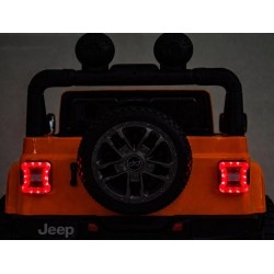 Ηλεκτροκίνητο Παιδικό Αυτοκίνητο Licensed Wrangler Rubicon Διθέσιο 24v πορτοκαλί με δερμάτινα καθίσματα και ελαστικά τύπου αυτοκινήτου