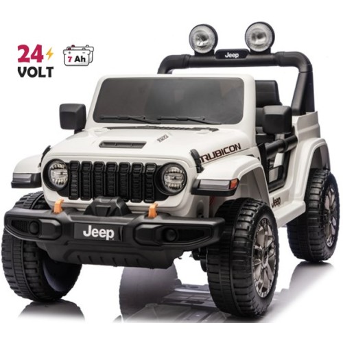 Ηλεκτροκίνητο Παιδικό Αυτοκίνητο Licensed Wrangler Rubicon Διθέσιο 24v λευκό με δερμάτινα καθίσματα και ελαστικά τύπου αυτοκινήτου Ηλεκτροκίνητο Παιδικό Αυτοκίνητο Licensed Wrangler Rubicon Διθέσιο 24v λευκό με δερμάτινα καθίσματα και ελαστικά τύπου αυτοκινήτου