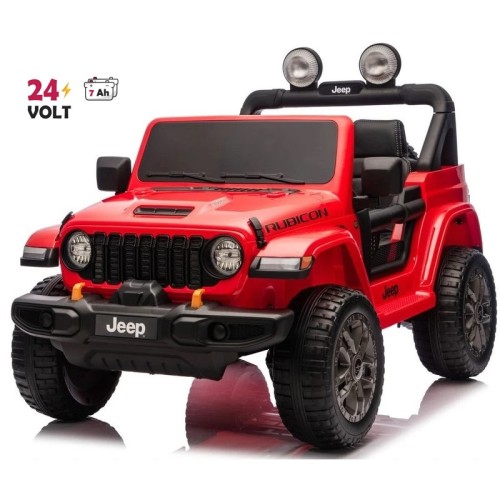 Ηλεκτροκίνητο Παιδικό Αυτοκίνητο Licensed Wrangler Rubicon Διθέσιο 24v κόκκινο με δερμάτινα καθίσματα και ελαστικά τύπου αυτοκινήτου Ηλεκτροκίνητο Παιδικό Αυτοκίνητο Licensed Wrangler Rubicon Διθέσιο 24v κόκκινο με δερμάτινα καθίσματα και ελαστικά τύπου αυτοκινήτου