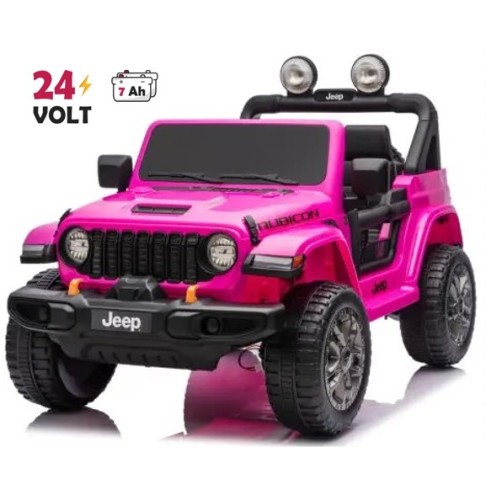 Ηλεκτροκίνητο Παιδικό Αυτοκίνητο Licensed Wrangler Rubicon Διθέσιο 24v ροζ με δερμάτινα καθίσματα και ελαστικά τύπου αυτοκινήτου Ηλεκτροκίνητο Παιδικό Αυτοκίνητο Licensed Wrangler Rubicon Διθέσιο 24v ροζ με δερμάτινα καθίσματα και ελαστικά τύπου αυτοκινήτου
