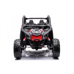Ηλεκτροκίνητο παιδικό αυτοκίνητο Διθέσιο Licensed Can AM Maverick UTV 24V με δερμάτινα καθίσματα και ελαστικά τύπου αυτοκινήτου σε μαύρο χρυσό