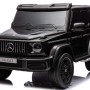 Ηλεκτροκίνητο Παιδικό αυτοκίνητο Διθέσιο Licensed Mercedes AMG G63 24V με 4 μοτέρ δερμάτινα καθίσματα και ελαστικά τύπου αυτοκινήτου και λογότυπο AMG στο άνοιγμα της πόρτας σε μαύρο