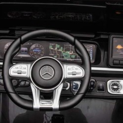 Ηλεκτροκίνητο Παιδικό αυτοκίνητο Διθέσιο Licensed Mercedes AMG G63 12V με 4 μοτέρ δερμάτινα καθίσματα και ελαστικά τύπου αυτοκινήτου σε λευκό