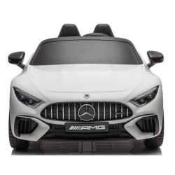 Ηλεκτροκίνητο Παιδικό αυτοκίνητο Licensed Mercedes AMG SL63 12V με δερμάτινα καθίσματα και ελαστικά τύπου αυτοκινήτου σε Λευκό