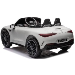 Ηλεκτροκίνητο Παιδικό αυτοκίνητο Licensed Mercedes AMG SL63 12V με δερμάτινα καθίσματα και ελαστικά τύπου αυτοκινήτου σε Λευκό