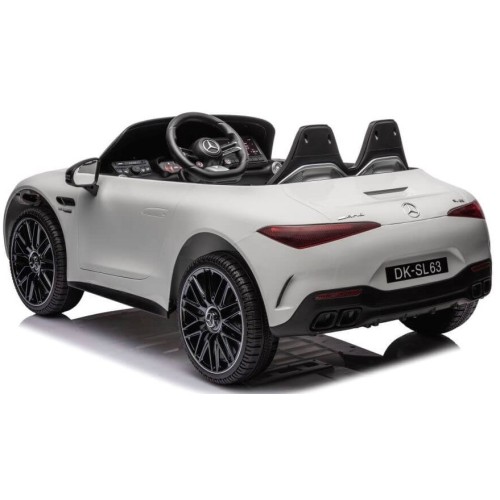 Ηλεκτροκίνητο Παιδικό αυτοκίνητο Licensed Mercedes AMG SL63 12V με δερμάτινα καθίσματα και ελαστικά τύπου αυτοκινήτου σε Λευκό Ηλεκτροκίνητο Παιδικό αυτοκίνητο Licensed Mercedes AMG SL63 12V με δερμάτινα καθίσματα και ελαστικά τύπου αυτοκινήτου σε Λευκό