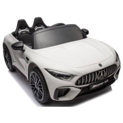 Ηλεκτροκίνητο Παιδικό αυτοκίνητο Licensed Mercedes AMG SL63 12V με δερμάτινα καθίσματα και ελαστικά τύπου αυτοκινήτου σε Λευκό