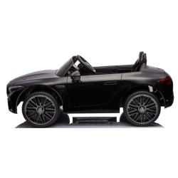 Ηλεκτροκίνητο Παιδικό αυτοκίνητο Licensed Mercedes AMG SL63 12V με δερμάτινα καθίσματα και ελαστικά τύπου αυτοκινήτου σε Μαύρο