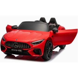 Ηλεκτροκίνητο Παιδικό αυτοκίνητο Licensed Mercedes AMG SL63 12V με δερμάτινα καθίσματα και ελαστικά τύπου αυτοκινήτου σε Κόκκινο