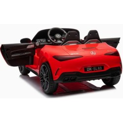 Ηλεκτροκίνητο Παιδικό αυτοκίνητο Licensed Mercedes AMG SL63 12V με δερμάτινα καθίσματα και ελαστικά τύπου αυτοκινήτου σε Κόκκινο