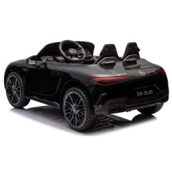 Ηλεκτροκίνητο Παιδικό αυτοκίνητο Licensed Mercedes AMG SL63 12V με δερμάτινα καθίσματα και ελαστικά τύπου αυτοκινήτου σε Μαύρο