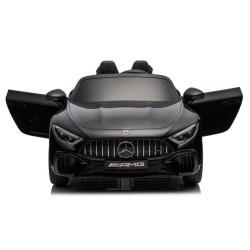 Ηλεκτροκίνητο Παιδικό αυτοκίνητο Licensed Mercedes AMG SL63 12V με δερμάτινα καθίσματα και ελαστικά τύπου αυτοκινήτου σε Μαύρο
