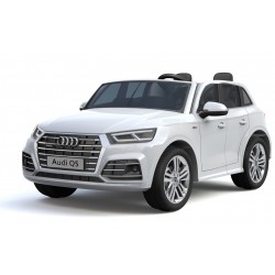Ηλεκτροκίνητο Παιδικό Αυτοκίνητο AUDI Q5 διθέσιο License με δερμάτινο κάθισμα και ελαστικά 24V R/C Λευκό Two seats