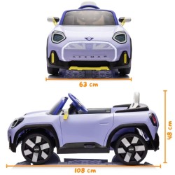 Ηλεκτροκίνητο Παιδικό Αυτοκίνητο Licensed Mini concept Aceman 12V σε μωβ
