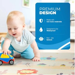 Βρεφικό χαλάκι δραστηριοτήτων Διπλής όψης αδιάβροχο και αντιολισθητικό 180x200cm L38