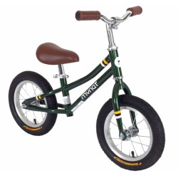 Παιδικό ποδήλατο ισορροπίας Mynat vintage με δερμάτινη σέλα και χειρολαβές πράσινο