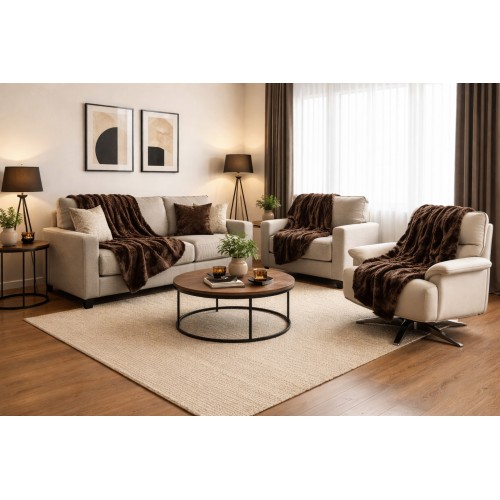 Σετ Ριχτάρια 3 τεμαχίων για διθέσιο, τριθέσιο καναπέ και πολυθρόνα σε καφέ χρώμα Σετ Ριχτάρια 3 τεμαχίων για διθέσιο, τριθέσιο καναπέ και πολυθρόνα σε καφέ χρώμα