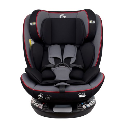 Καθισματάκι αυτοκινήτου G με isofix για βάρος 0 έως 36kg περιστρεφόμενο 360 μοίρες σε μαύρο γκρι με κόκκινες λεπτομέρειες Καθισματάκι αυτοκινήτου G με isofix για βάρος 0 έως 36kg περιστρεφόμενο 360 μοίρες σε μαύρο γκρι με κόκκινες λεπτομέρειες