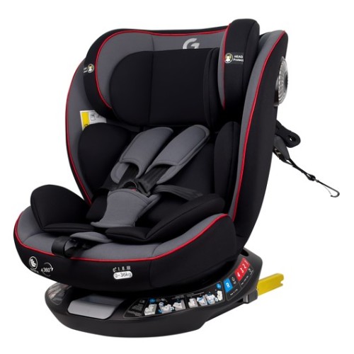 Καθισματάκι αυτοκινήτου G με isofix για βάρος 0 έως 36kg περιστρεφόμενο 360 μοίρες σε μαύρο γκρι με κόκκινες λεπτομέρειες Καθισματάκι αυτοκινήτου G με isofix για βάρος 0 έως 36kg περιστρεφόμενο 360 μοίρες σε μαύρο γκρι με κόκκινες λεπτομέρειες