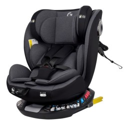 Καθισματάκι αυτοκινήτου G με isofix για βάρος 0 έως 36kg περιστρεφόμενο 360 μοίρες σε γκρι μαύρο