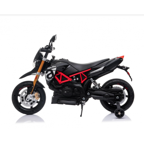 Ηλεκτροκίνητη παιδική μηχανή Licensed Aprilia Dorsoduro 900 12V σε Μαύρο - Λευκό Χρώμα 