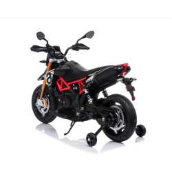 Ηλεκτροκίνητη παιδική μηχανή Licensed Aprilia Dorsoduro 900 12V σε Μαύρο - Λευκό Χρώμα 