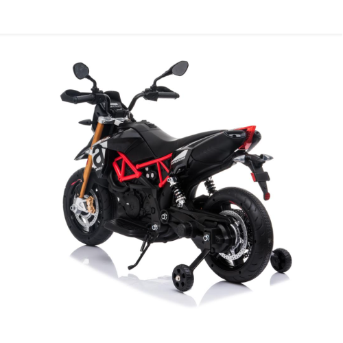 Ηλεκτροκίνητη παιδική μηχανή Licensed Aprilia Dorsoduro 900 12V σε Μαύρο - Λευκό Χρώμα 