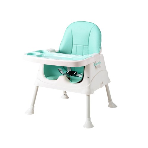 3 σε 1 παιδικό καρεκλάκι φαγητού δερματίνης ηλικίας 0 έως 4 ετών με διπλό τραπεζάκι σε πράσινο