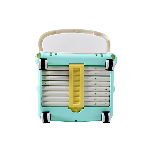 3 σε 1 παιδικό καρεκλάκι φαγητού δερματίνης ηλικίας 0 έως 4 ετών με διπλό τραπεζάκι σε πράσινο