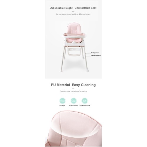 3 σε 1 παιδικό καρεκλάκι φαγητού δερματίνης ηλικίας 0 έως 4 ετών με διπλό τραπεζάκι σε πράσινο