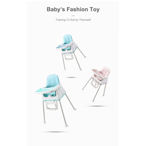 3 σε 1 παιδικό καρεκλάκι φαγητού δερματίνης ηλικίας 0 έως 4 ετών με διπλό τραπεζάκι σε πράσινο