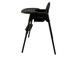 Καρεκλάκι φαγητού FunBaby 2 σε 1 με πλαστικό σκελετό και κάθισμα  απο 6 μηνών έως 15 κιλά σε μαύρο χρώμα