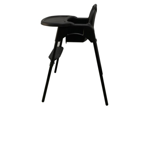 Καρεκλάκι φαγητού FunBaby 2 σε 1 με πλαστικό σκελετό και κάθισμα  απο 6 μηνών έως 15 κιλά σε μαύρο χρώμα