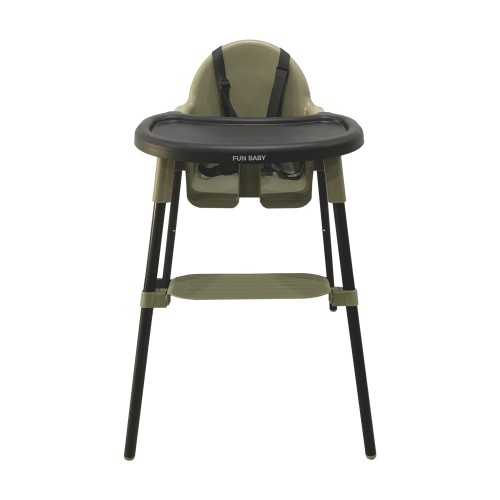 Καρεκλάκι φαγητού FunBaby 2 σε 1 με πλαστικό σκελετό και κάθισμα  απο 6 μηνών έως 15 κιλά σε λαδί χρώμα