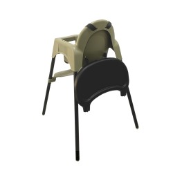 Καρεκλάκι φαγητού FunBaby 2 σε 1 με πλαστικό σκελετό και κάθισμα  απο 6 μηνών έως 15 κιλά σε λαδί χρώμα