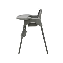 Καρεκλάκι φαγητού FunBaby 2 σε 1 με πλαστικό σκελετό και κάθισμα  απο 6 μηνών έως 15 κιλά σε γκρι χρώμα
