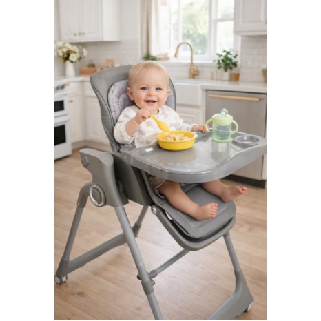 Ηλεκτρικό καρεκλάκι φαγητού Galaxy 3 σε 1 με ανάκληση δυνατότητα κούνιας bluetooth και χειριστήριο απο 3 μηνών έως 20 κιλά σε γκρι χρώμα