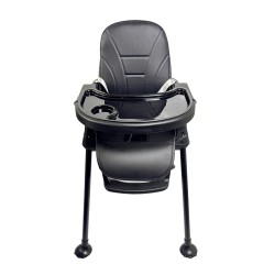 Καρεκλάκι φαγητού Moon 3 σε 1 με μεταλλικό σκελετό και πλαστικό κάθισμα με δερματίνη απο 6 μηνών έως 15 κιλά σε μαύρο χρώμα