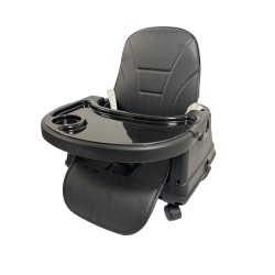 Καρεκλάκι φαγητού Moon 3 σε 1 με μεταλλικό σκελετό και πλαστικό κάθισμα με δερματίνη απο 6 μηνών έως 15 κιλά σε μαύρο χρώμα