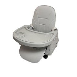 Καρεκλάκι φαγητού Moon 3 σε 1 με μεταλλικό σκελετό και πλαστικό κάθισμα με δερματίνη απο 6 μηνών έως 15 κιλά σε ανοιχτό γκρι χρώμα