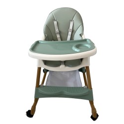 Καρεκλάκι φαγητού Bebe 4 σε 1 με ανάκληση και δυνατότητα κούνιας απο 6 μηνών έως 15 κιλά σε πράσινο χρώμα