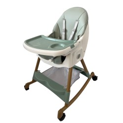 Καρεκλάκι φαγητού Bebe 4 σε 1 με ανάκληση και δυνατότητα κούνιας απο 6 μηνών έως 15 κιλά σε πράσινο χρώμα
