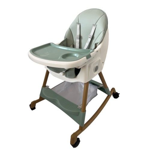 Καρεκλάκι φαγητού Bebe 4 σε 1 με ανάκληση και δυνατότητα κούνιας απο 6 μηνών έως 15 κιλά σε πράσινο χρώμα