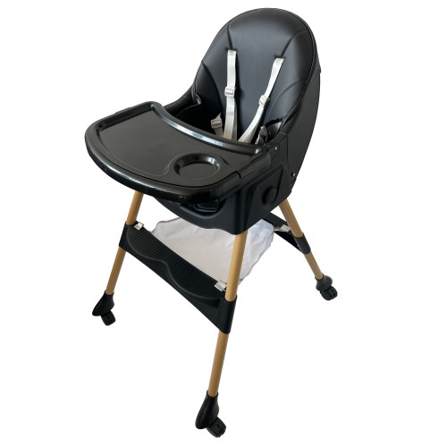 Καρεκλάκι φαγητού Bebe 4 σε 1 με ανάκληση και δυνατότητα κούνιας απο 6 μηνών έως 15 κιλά σε μαύρο μπεζ χρώμα