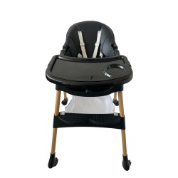 Καρεκλάκι φαγητού Bebe 4 σε 1 με ανάκληση και δυνατότητα κούνιας απο 6 μηνών έως 15 κιλά σε μαύρο μπεζ χρώμα
